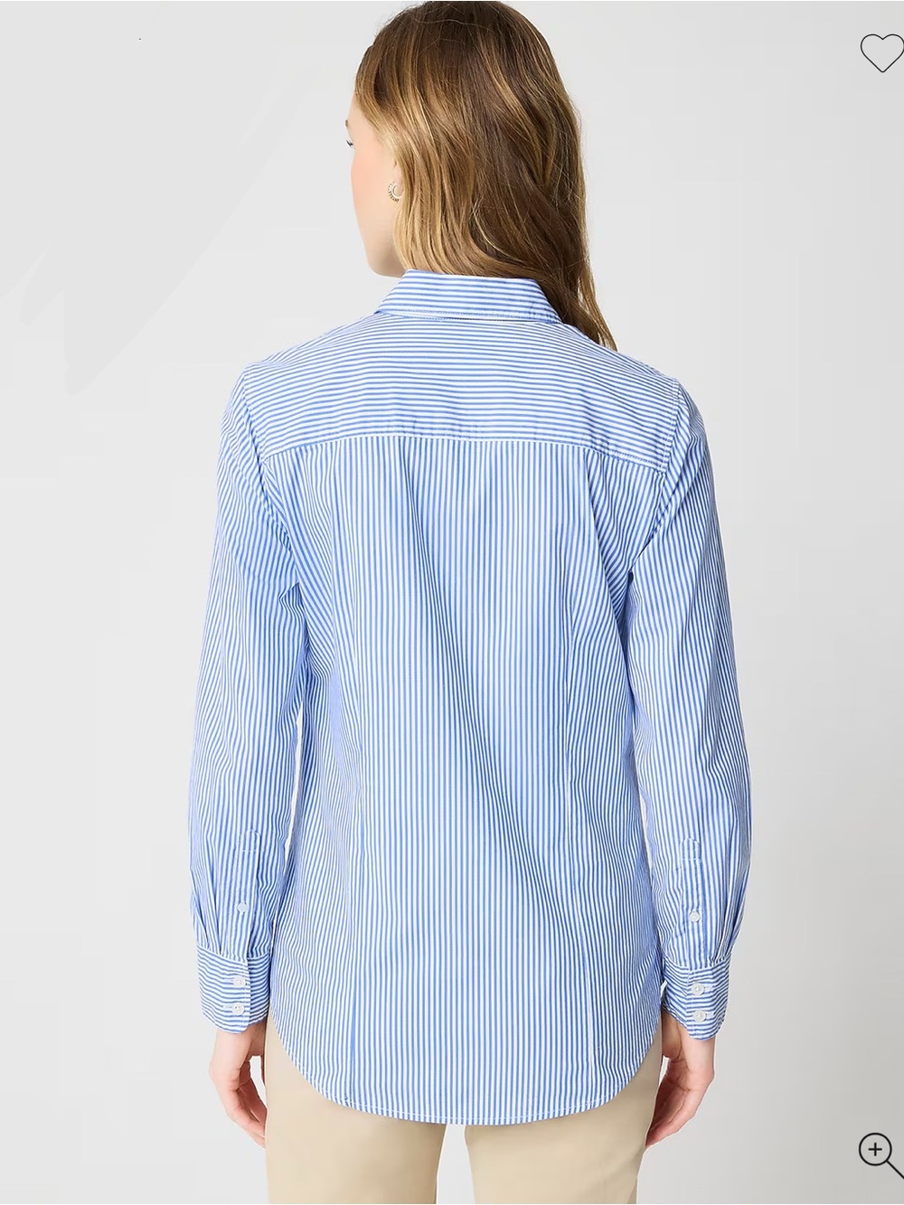 J. Crew Factory Blue and White Stripe Button-Down Shirt - Picture 3 of 4